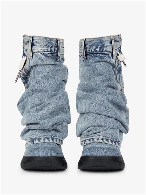 Shark Lock Biker ankle boots in jeans 